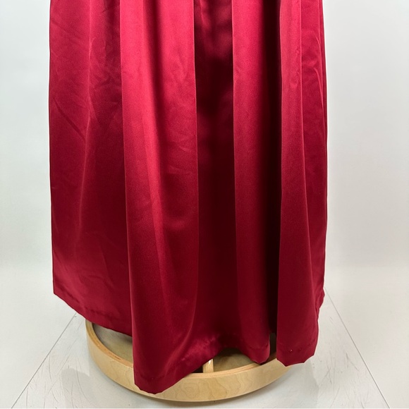 Jessica McClintock x Cache 90’s Vintage Crushed Velvet Satin Skirt Dress Size 10 - Picture 6 of 15